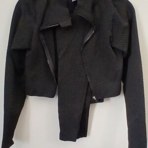 Women's Black Textured Jacket